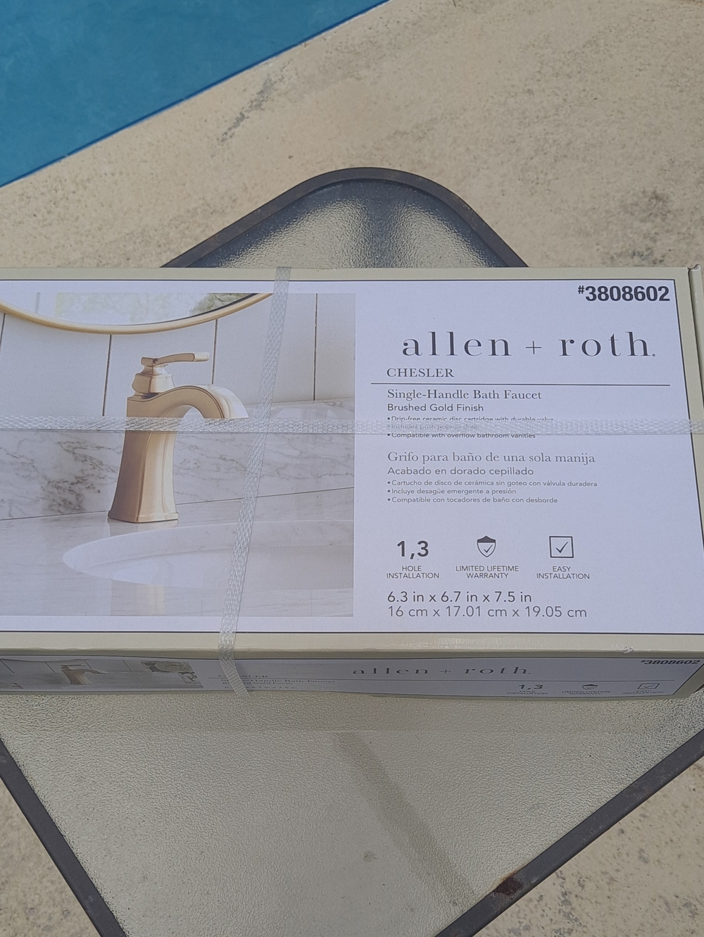 Allen + Roth Chesler Single-Handle Bath Faucet in Brushed Gold. $109 Retail!